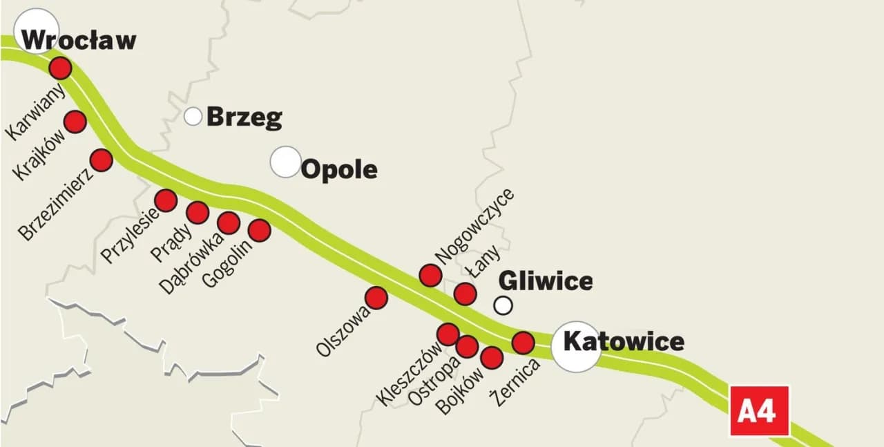 Gdzie dokładnie są bramki na autostradzie A4? Sprawdź lokalizację i opłaty! Gdzie dokładnie są bramki na autostradzie A4? Sprawdź lokalizację i opłaty!